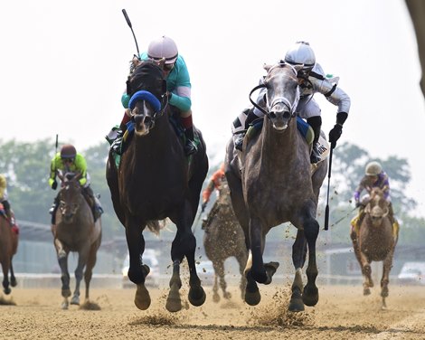 Fort Bragg wins the 2023 Dwyer Stakes at Belmont Park
