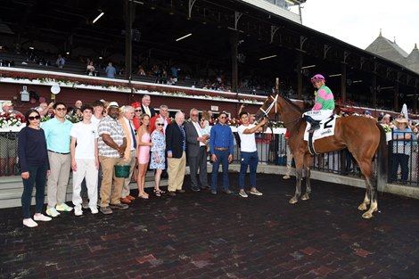 Becky&#39;s Joker wins the 2023 Schuylerville Stakes at Saratoga