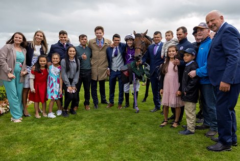 Bucanero Fuerte and Kevin Stott winning the Gr.1 Keeneland Phoenix Stakes for AMO Racing. Curragh<br>
Photo: Patrick McCann/Racing Post<br>
12.08.2023