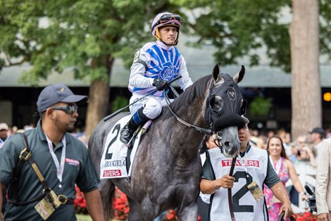 Arcangelo wins the Travers Stakes on Saturday, August 26, 2023 at Saratoga Race Course