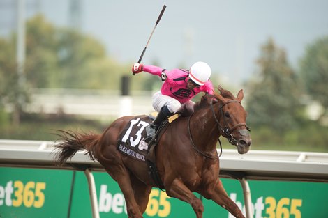 Jockey Patrick Husbands guides Paramount Prince to victory in the 164th running of the $1,000,000 King&#39;s Plate. Paramount Prince is owned by Gary Barber and Mike Langlois and trained by Mark Casse.