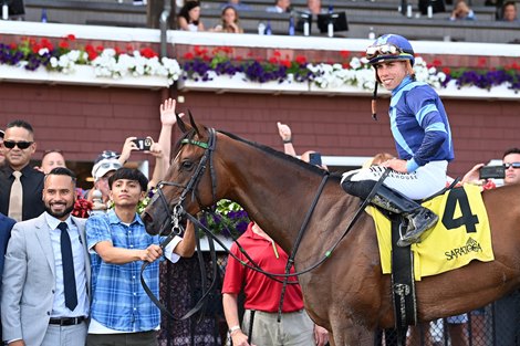 Brightwork wins the 2023 Adirondack Stakes at Saratoga