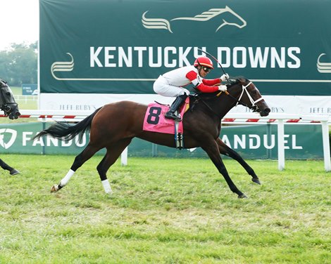 Sister Lou Ann wins the 2023 One Dreamer Stakes at Kentucky Downs
