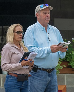 (L-R): Joanne Wiegand Daw and Steve Young<br>
Keeneland sales scenes on Sept. 9, 2023.