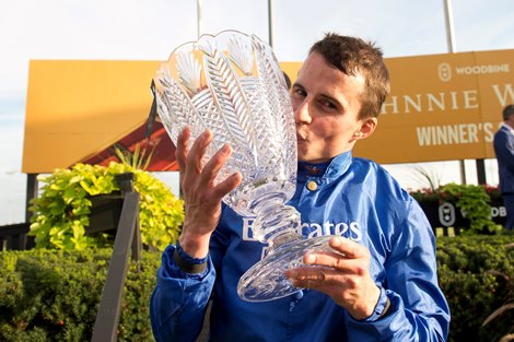 Jockey William Buick guides Godolphin's Master of the Seas (IRE) to victory in the (Grade 1), $1,000,000 Ricoh Woodbine Mile. Master of the Seas is trained by Charles Appleby.