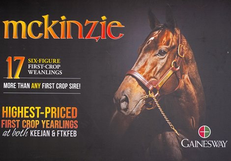 McKinzie sign at Gainesway consignment Keeneland sales scenes on Sept. 14, 2023.