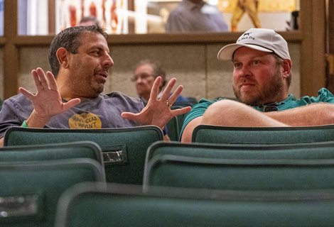 (L-R): Mike Repole and Jacob West<br><br />
Keeneland sales scenes on Sept. 14, 2023.