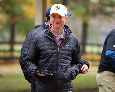 Evan Ferraro at the Fasig-Tipton KY October Yearling sale on October  22, 2023.