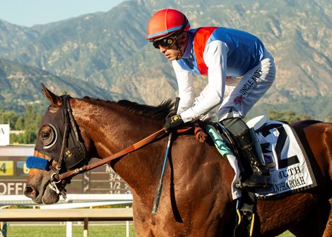 Zedan Racing's Muth and jockey Juan Hernandez win the Grade I $300,000 American Pharoah Stakes Saturday, October 7, 2023 at Santa Anita Park, Arcadia, CA. <br>
Benoit Photo