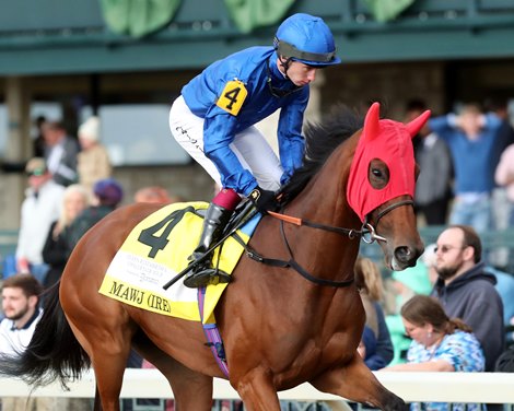 Mawj wins the 2023 Queen Elizabeth II Challenge Cup Stakes at Keeneland