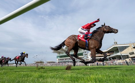 Inspiral (Frankie Dettori) wins the Sun Chariot Stakes<br>
Newmarket 7.10.23 Pic: Edward Whitaker