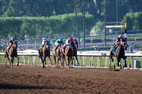 Fierceness with John R. Velazquez wins the Juvenile (G1) at Santa Anita in Arcadia, CA on November 3, 2023.