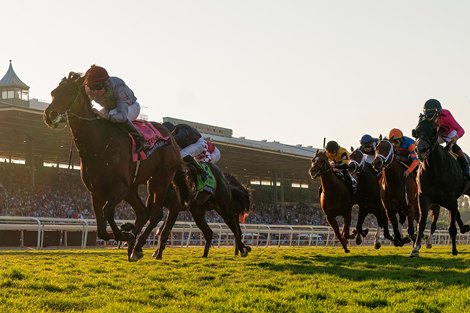Unquestionable and Ryan Moore win the Breeders’ Cup Juvenile Turf 11.3.23 at Santa Anita Park, Arcadia, CA Mathea Kelley