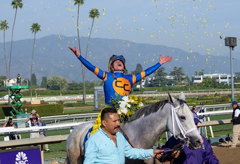 White Abarrio with Irad Ortiz, Jr. wins the Breeders’ Cup Classic (G1) at Santa Anita in Arcadia, CA on November 4, 2023.