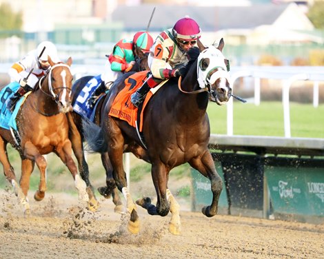 Just Steel wins the Ed Brown Stakes on Saturday, November 25, 2023 at Churchill Downs