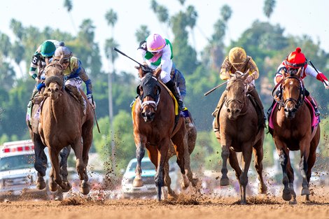 Idiomatic and Florent Geroux win the Breeders’ Cup Distaff 11.4.23 at Santa Anita Park, Arcadia, CA Mathea Kelley