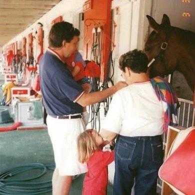 As a child, Smith visiting one of her father's Standardbreds