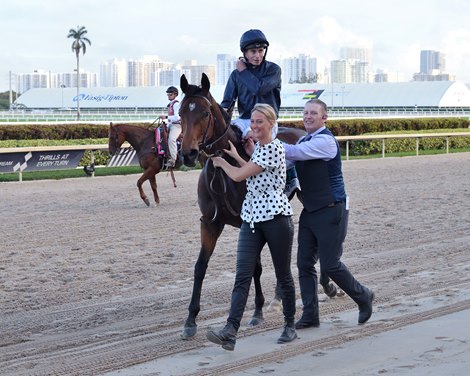 Warm Heart wins the 2024 Pegasus World Cup Turf Invitational Stakes at Gulfstream Park