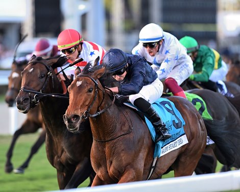 Warm Heart wins the 2024 Pegasus World Cup Turf Invitational Stakes at Gulfstream Park