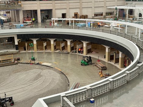 A view of the new paddock area taking shape at Churchill Downs