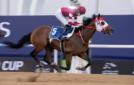 Forever Young (Ryusei Sakai) wins the UAE Derby<br>
Dubai 30.3.24 Pic: Edward Whitaker