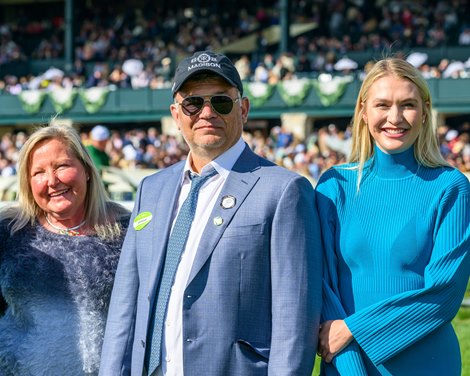 John Stewart and winning connections Alva Starr with Tyler Gaffalione wins the Madison Stakes (G1) at Keeneland in Lexington, KY. on April 6, 2024