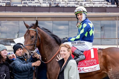 Resilience wins the 2024 Wood Memorial Stakes at Aqueduct
