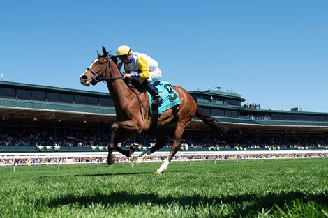 Ready for Shirl, Florent Geroux win, Keeneland Racetrack, Lexington, KY, 4-13-24, Mathea Kelley