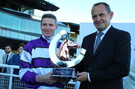 Riff Rocket wins the 2024 Australian Derby at Royal Randwick Racecourse<br>
ridden by James McDonald and trained by Chris Waller