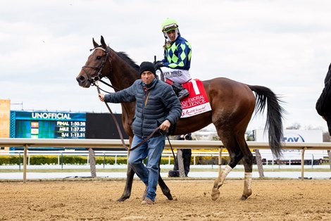 Resilience wins the 2024 Wood Memorial Stakes at Aqueduct