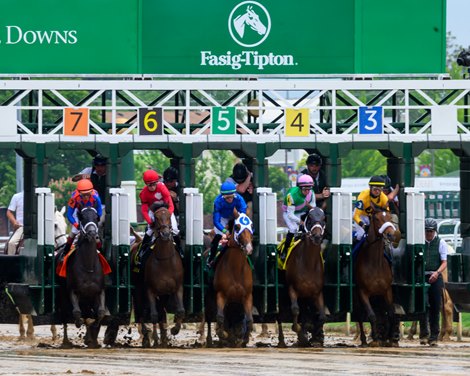 Idiomatic with Florent Geroux wins the LaTroienne (G1) at Churchill Downs in Louisville, Ky., on May 3, 2024