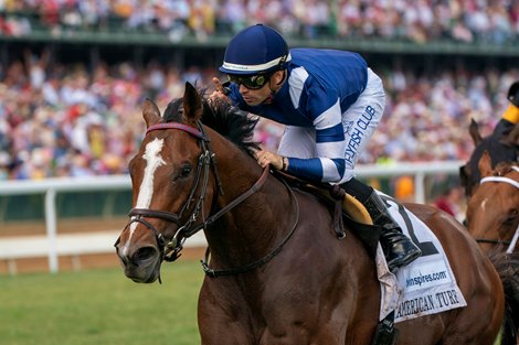 Trikari and Umberto Rispoli win the American Turf S. presented by Twin Spires (Grade II) Churchill Downs, Louisville, KY, May 4, 2024, Javier Molina Trikari and Umberto Rispoli win the American Turf S. presented by Twin Spires (Grade II) Churchill Downs, Louisville, KY, May 4, 2024, Javier Molina