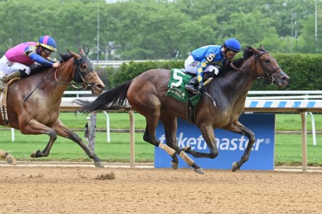 Leave No Trace wins the 2024 Vagrancy Stakes at Aqueduct Racetrack