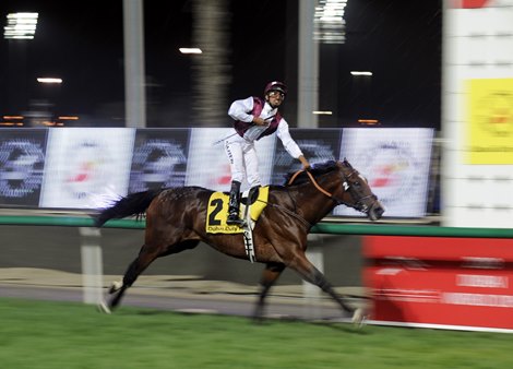 Dubai 3.28.09 Pic:Edward Whitaker Gladiatorus and Ahmed Ajtebi win at Dubai Duty Free