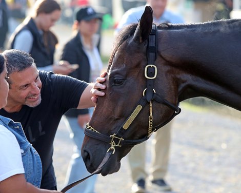 Owner Mike Repole with Fierceness at Churchill Downs on May 2, 2024. Photo By: Chad B. Harmon
