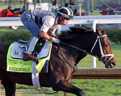 Endlessly on the track at Churchill Downs on May 1, 2024. Photo By: Chad B. Harmon