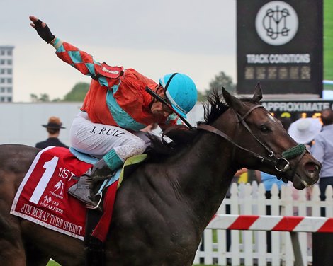 Grooms All Bizness with Jorge Ruiz win the 19th Running of The Jim McKay Turf Sprint (Listed)