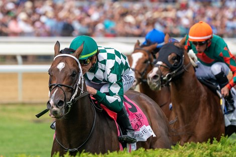 Cogburn and Irad Ortiz win the Japiur Stakes,   Saratoga Racecourse, Saratoga Springs, NY, 6-8-24, Javier Molina