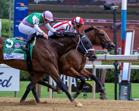 Randomized with Joel Rosario wins the Ogden Phipps (G1) at Saratoga during the Belmont Stakes Festival in Saratoga Springs, NY, on June 8, 2024.