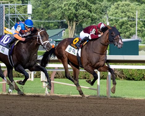 Dornoch teamed with Luis Saez to win the Belmont Stakes (G1) at Saratoga during the Belmont Stakes Festival in Saratoga Springs, NY, on June 8, 2024.