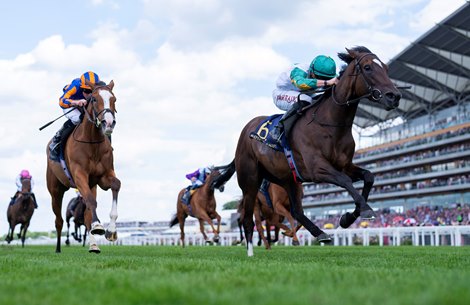 Porta Fortuna (Tom Marquand) wins the Coronation Stakes<br>
Ascot 21.6.24 Pic: Edward Whitaker