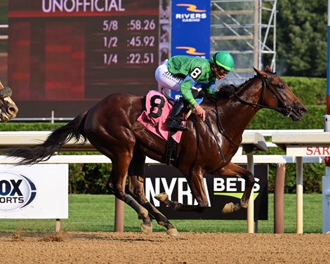 Mo Plex wins the 2024 Sanford Stakes at Saratoga Race Course