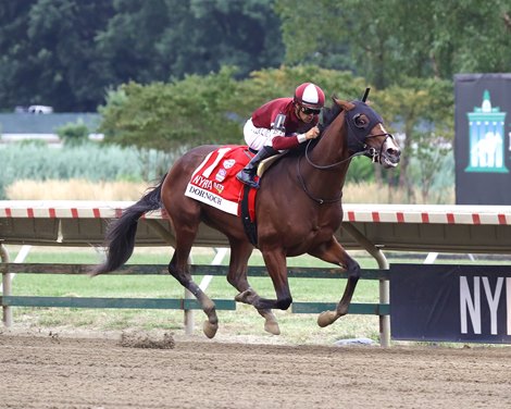Dornoch #1 ridden by Luis Saez captures the $1,000,000 Haskell Invitational Stakes (GI) on July 20, 2024 at Monmouth Park in Oceanport, NJ. Photo by Nikki Sherman/EQUI-PHOTO. Dornoch #1 ridden by Luis Saez captures the $1,000,000 Haskell Invitational Stakes (GI) on July 20, 2024 at Monmouth Park in Oceanport, NJ. Photo by Nikki Sherman/EQUI-PHOTO.