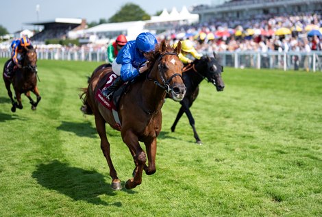 Notable Speech (William Buick) wins the Sussex Stakes<br>
Glorious Goodwood 31.7.24 Pic: Edward Whitaker