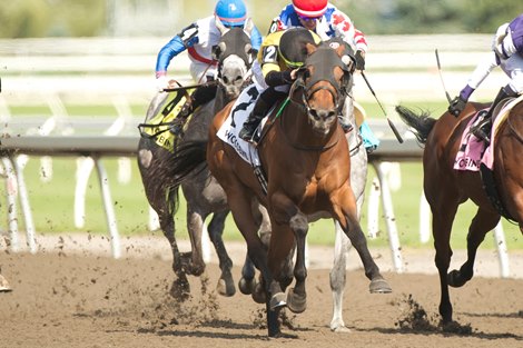 Kazushi Kimura guides Gal in a Rush to victory in the $135,000 Hendrie Stakes at Woodbine