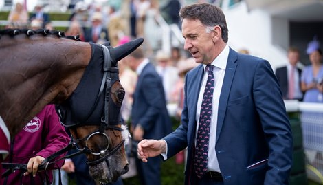 Henry de Bromhead with Term of Endearment after winning the Lillie Langtry Stakes<br>
Goodwood 3.8.24 Pic: Edward Whitaker