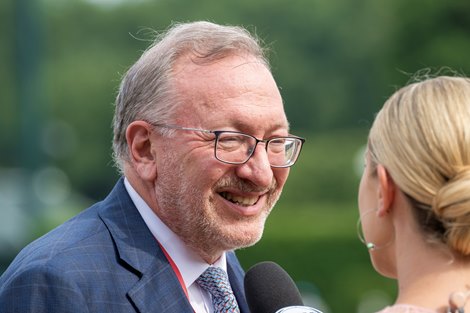 Ways and Means’s owner Seth Klarman is all smiles after his horse Ways and Means won the 99th running of The Test presented by Ticketmaster at the Saratoga Race Course Saturday Aug 3, 2024 in Saratoga Springs, N.Y.  Photo  by Skip Dickstein