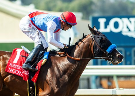 Zedan Racing’s Nooni and jockey Juan Hernandez win the Grade III $150,000 Sorrento Stakes Saturday, August 10, 2024 at Del Mar Thoroughbred Club, Del Mar, CA.  <br>
Benoit Photo