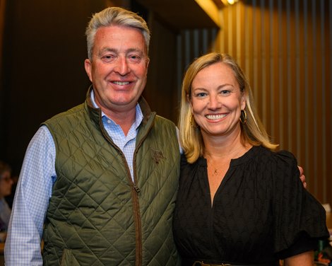 (L-R): Tony Lacy and Shannon Arvin<br>
at the Keeneland September sale near Lexington, Ky., on Sept. 9, 2024.