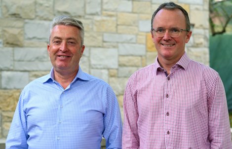 (L-R): Tony Lacy and Cormac Breathnach<br><br />
Final day at Keeneland September sales with Keeneland reps Tony Lacy and Cormac Breathnach and group photos with nearly all the Keeneland sales staff celebrating their record gross sales for this auction on  Sept. 21, 2024.